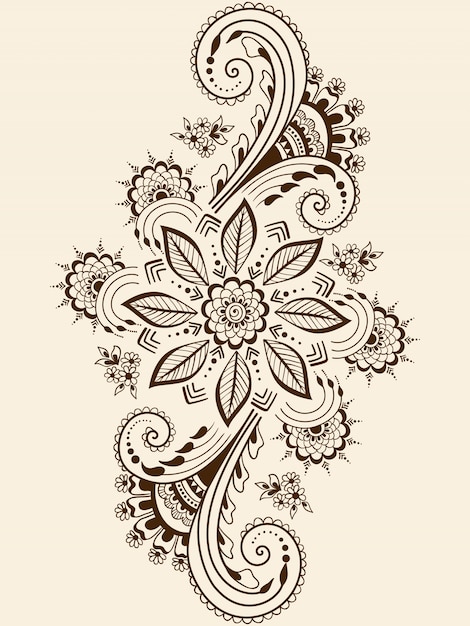 illustration of mehndi ornament