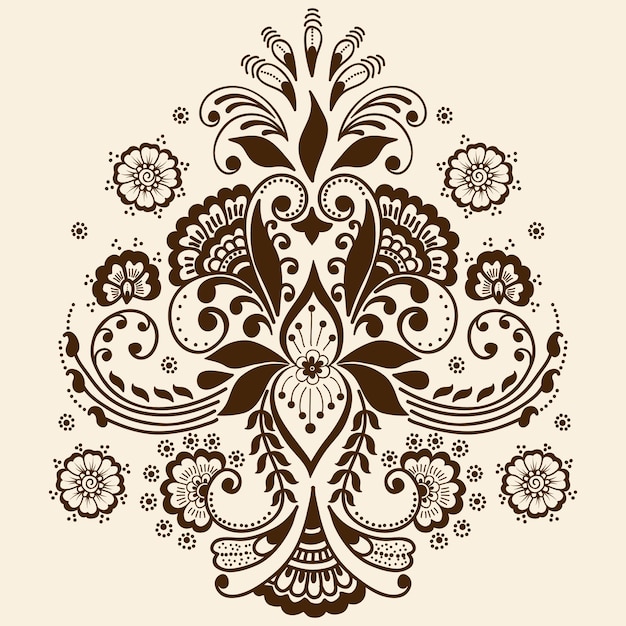 illustration of mehndi ornament