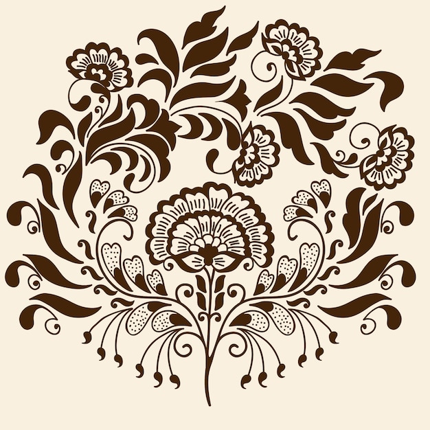 Free Vector illustration of mehndi ornament