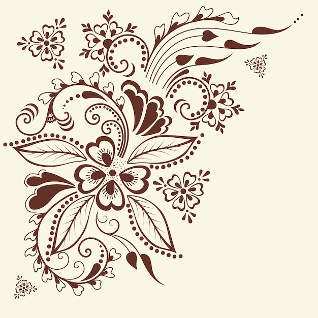 illustration of mehndi ornament