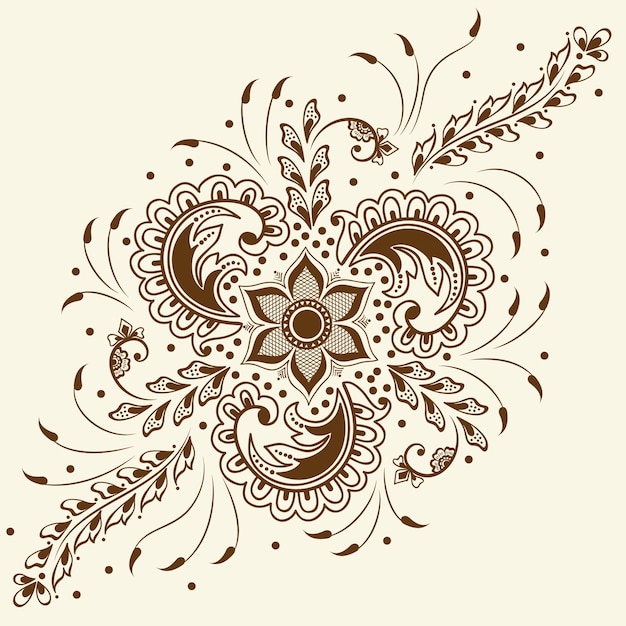 Free Vector illustration of mehndi ornament