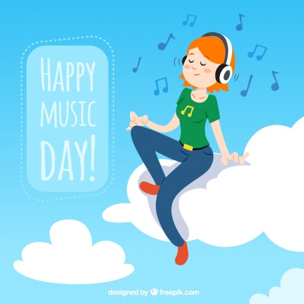 Free Vector illustration of music day