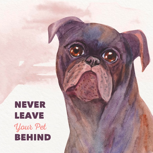 Illustration of never leave you pet behind concept