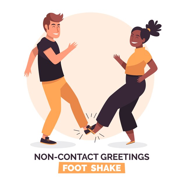 Illustration of non-contact greeting