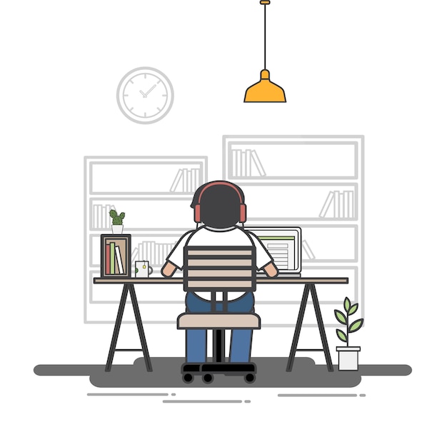 Free Vector illustration of office worker avatar