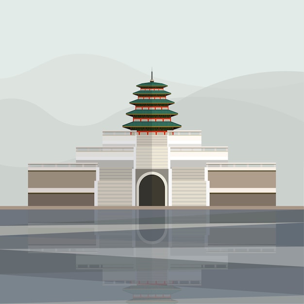 Free Vector illustration of pagoda of gyeongbokgung palace