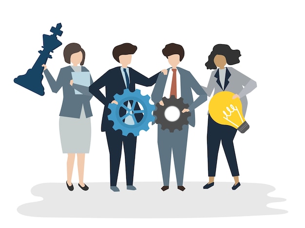 Free vector illustration of people avatar business teamwork concept