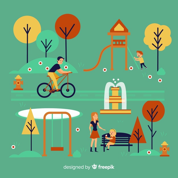 Free vector illustration of people in the park