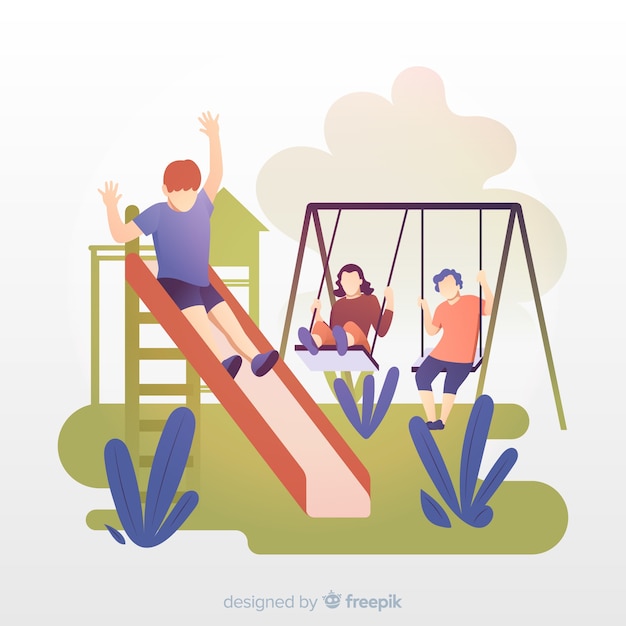 Free Vector illustration of people in the park