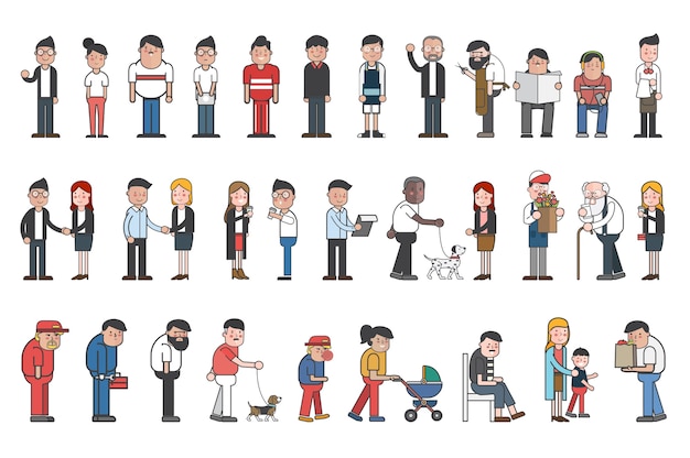 Free vector illustration of people set