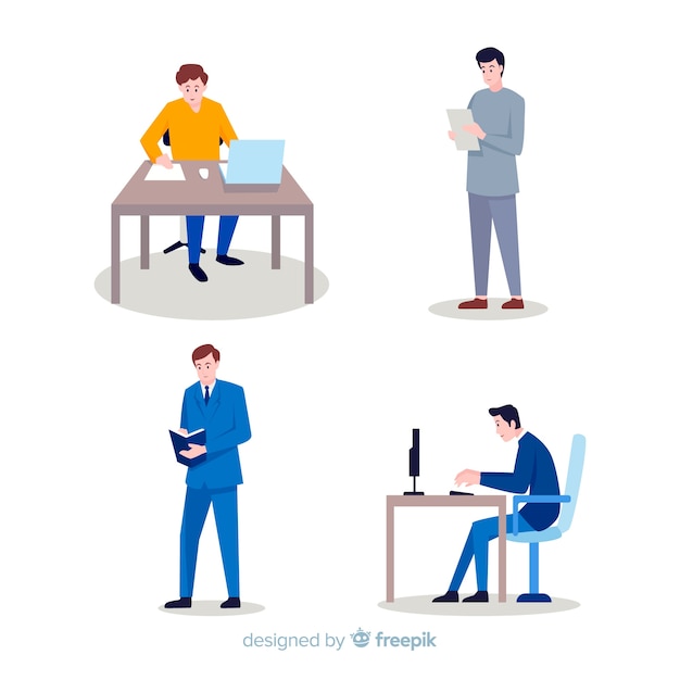 Illustration of people working at the office