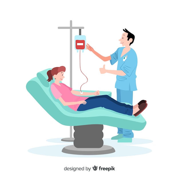 Illustration of person donating blood