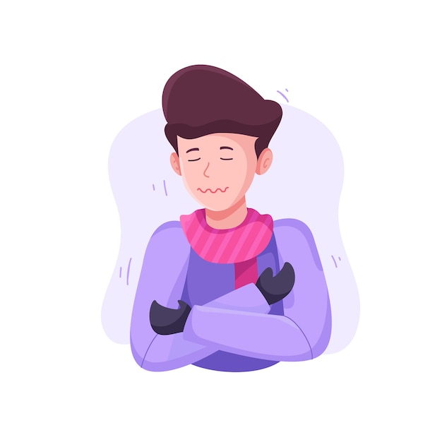 Illustration of a person with a cold