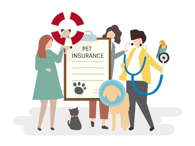 Free Vector illustration of pet insurance