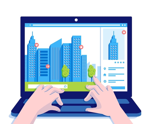 Free Vector illustration of real estate searching