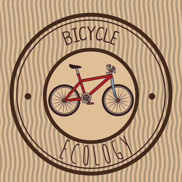 Free Vector illustration of retro emblem bicycle 