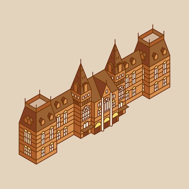 Free Vector illustration of the rijksmuseum in netherland