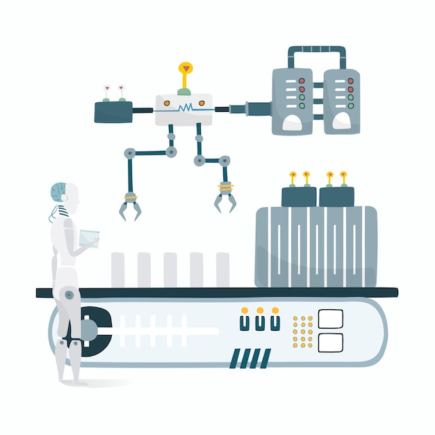 Illustration of robot vector graphic