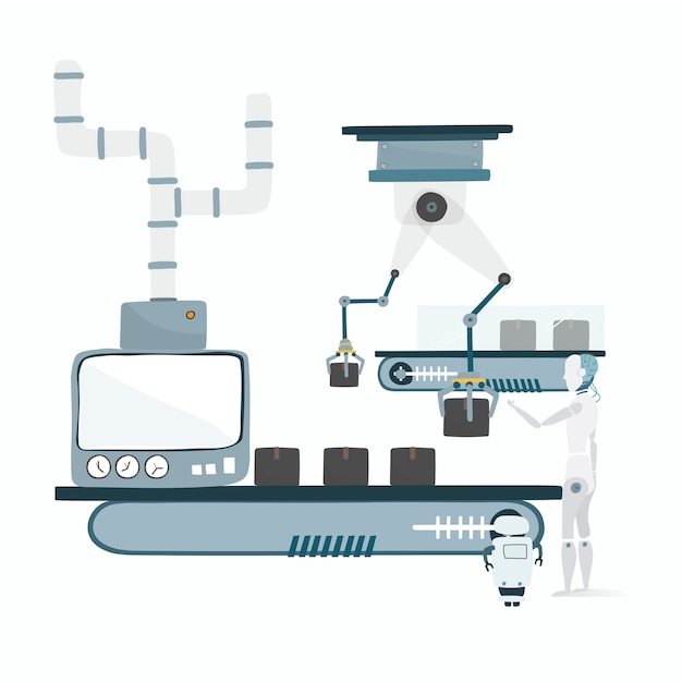 Illustration of robot vector graphic