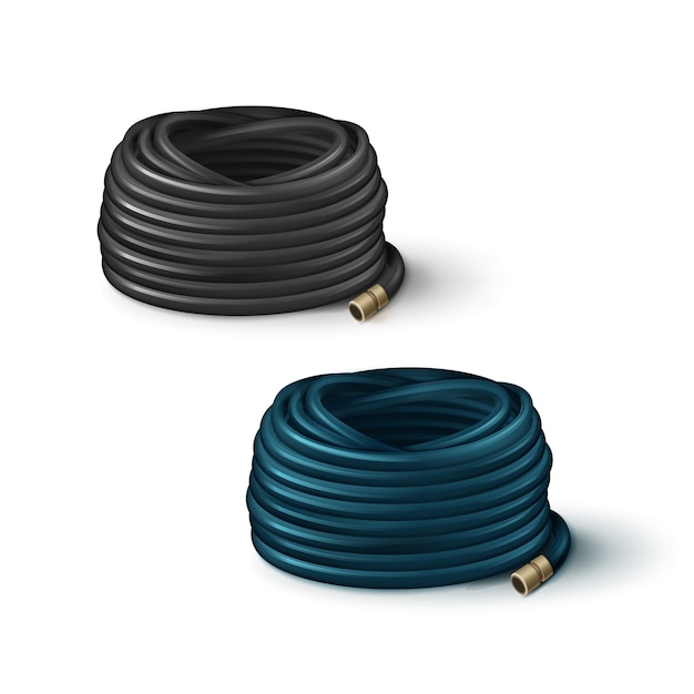 illustration of rolled hoses for garden