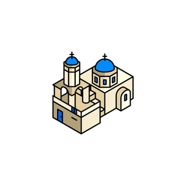 Free Vector illustration of santorini greece