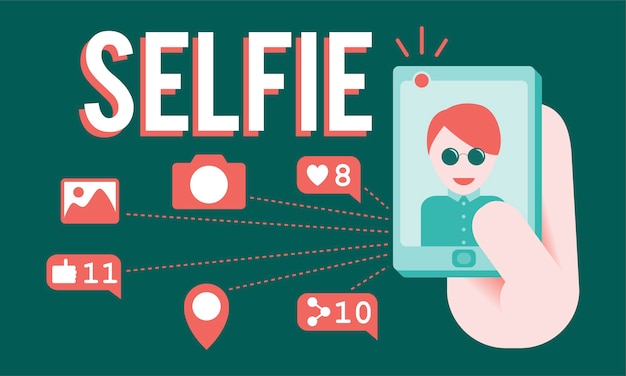 Illustration of selfie concept