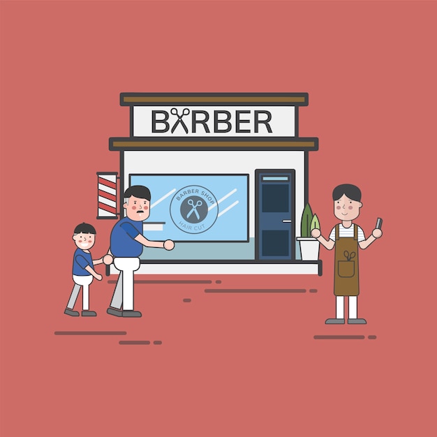 Free Vector illustration set of barber shop vector