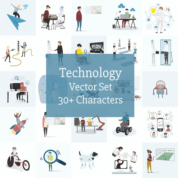 Free Vector illustration set of human avatar vector