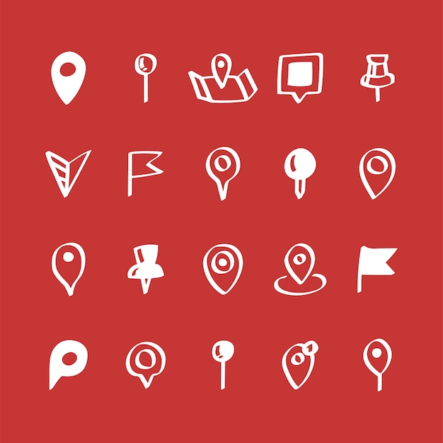 Free Vector illustration set of map pin icons