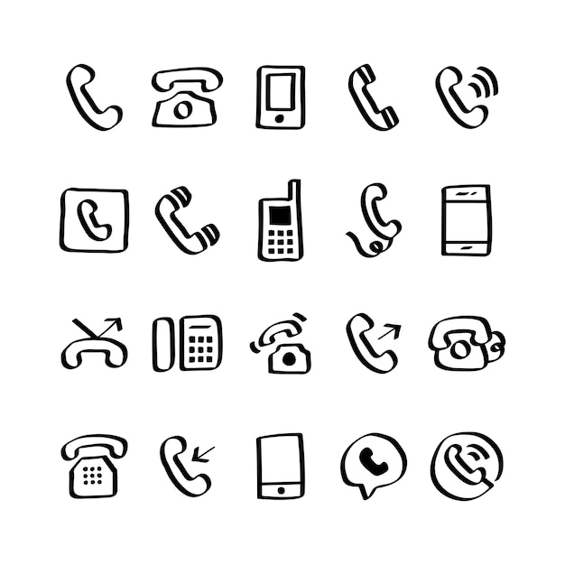 Free vector illustration set of phone icons