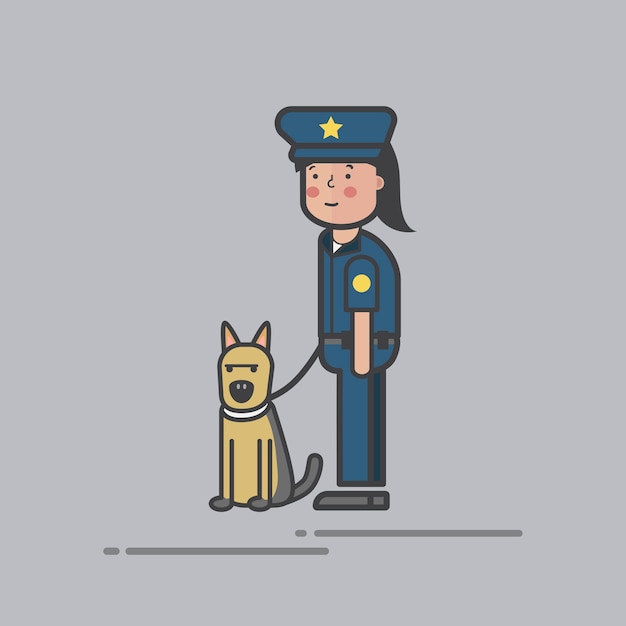 Free Vector illustration set of police vector