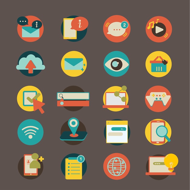 Illustration set of social network icons