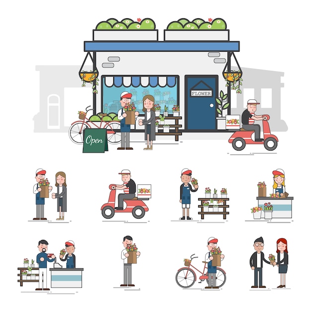 Free Vector illustration set of supermarket vector