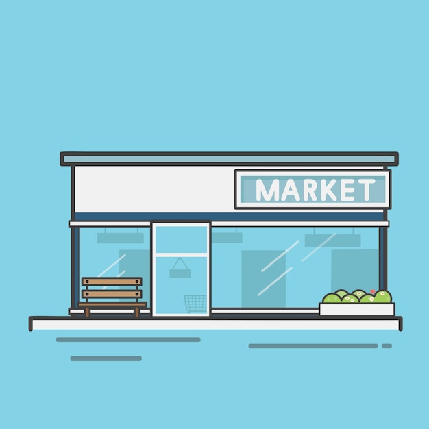 Illustration set of supermarket vector