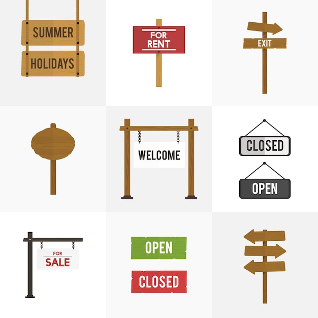 Free Vector illustration of signs vector set