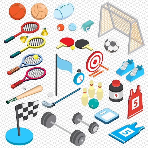 Illustration of sport concept in isometric graphic