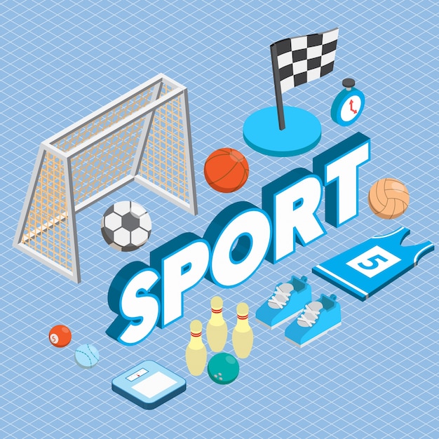 Free Vector illustration of sport concept in isometric graphic