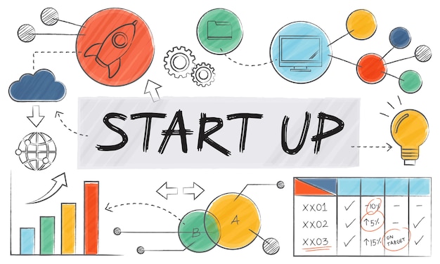 Free Vector illustration of startup business