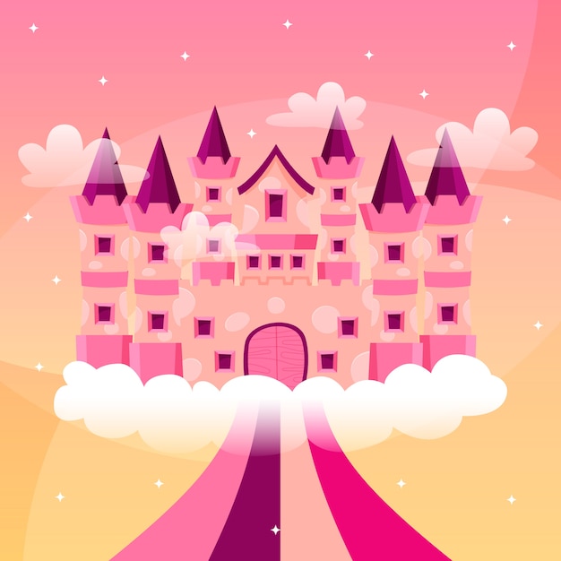 Free Vector illustration theme with castle