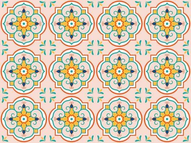 Free Vector illustration of tiles textured pattern