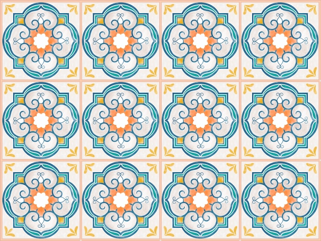 Illustration of tiles textured pattern