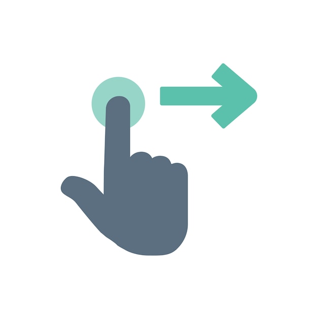 Illustration of touch screen hand gesture