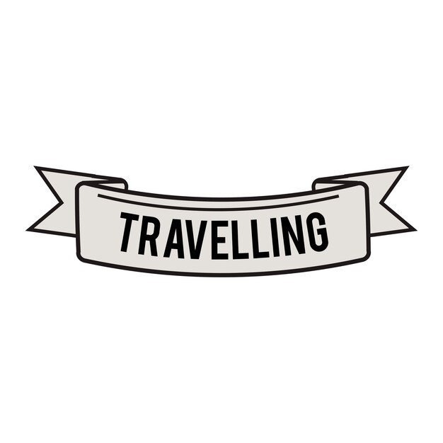 Illustration of travel ribbon banner vector