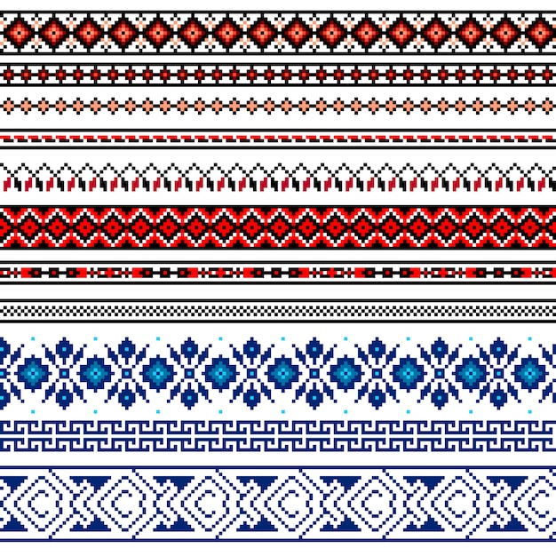 Free Vector illustration of ukrainian folk seamless pattern ornament. ethnic ornament. border element.