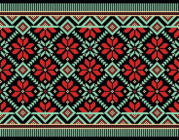 Free Vector illustration of ukrainian folk seamless pattern ornament