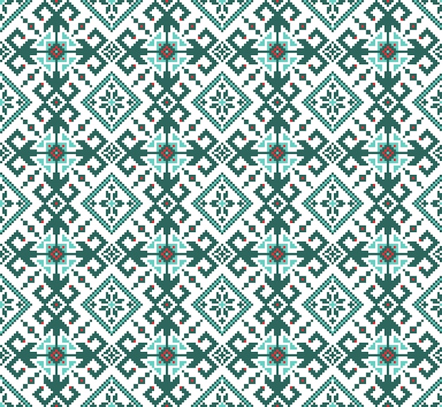 Free Vector illustration of ukrainian folk seamless pattern ornament