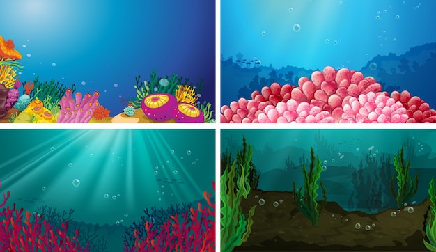 Illustration of underwater scene set