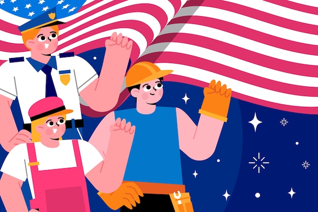 Illustration for us labor day celebration