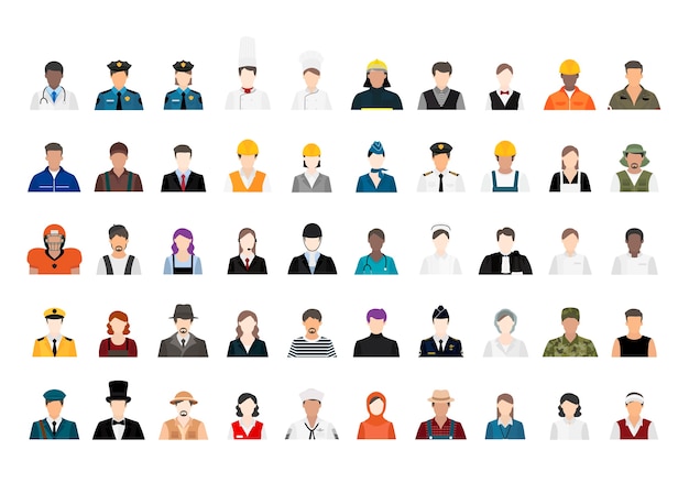 Illustration vector of various careers and professions