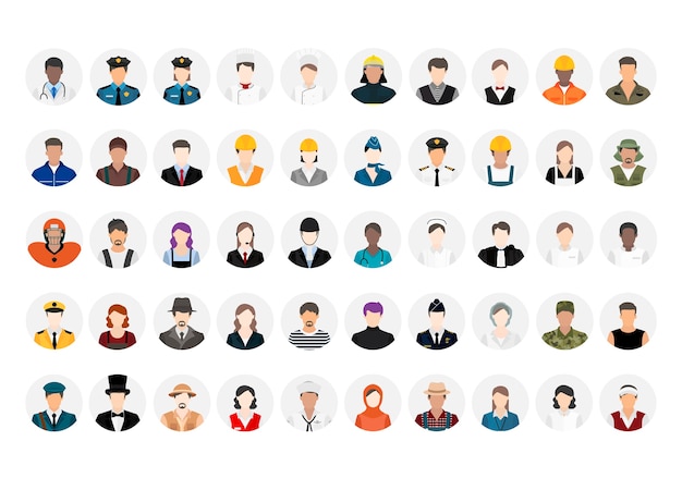 Illustration vector of various careers and professions